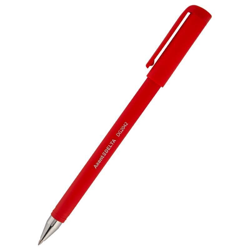 Ручка гелевая Delta 2042 прорезиненная 0,7мм красная