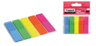 Прапорці-закладки AXENT 2440 50х12мм, 5кольорів х 25арк. неон