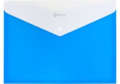 Конверт А4 пластиковый  на кнопке Optima с расширением 20мм непрозрачный