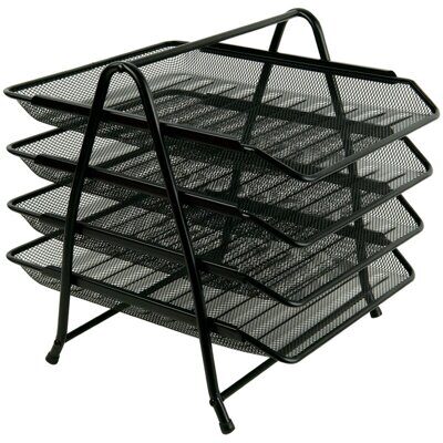 Лоток горизонтальний AXENT 2129 4 відділення сітка метал чорний