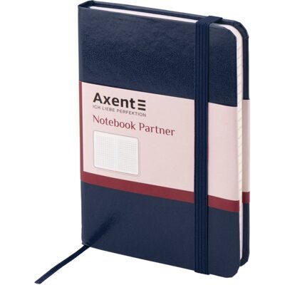 Записная книжка А6 Partner на резинке, 96л, # синяя AXENT 8301