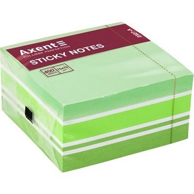 Паперовий клейкий блок AXENT2327"Сube"75х75мм, 400л. Pastel Green