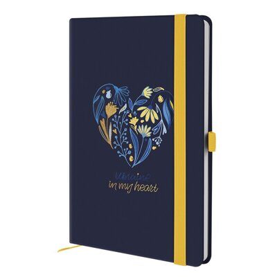 Записна книжка AXENT 8619 Partner Ukraine in my heart на гумці 96 аркушів клітинка