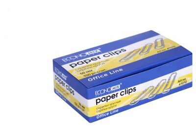 Скрепки 50 мм круглые никелированные ECONOMIX