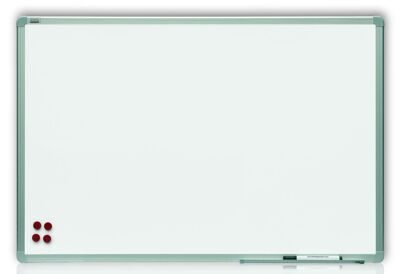 Доска настенная сухостираемая магнитная 45х60см с металлической окантовкой ALU23 (полка + маркер + 3 магнита)