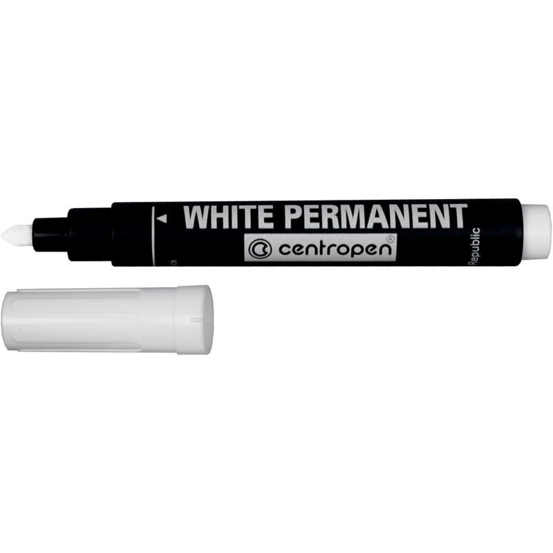 Маркер Centropen White Permanent 2,5мм овальный  белый