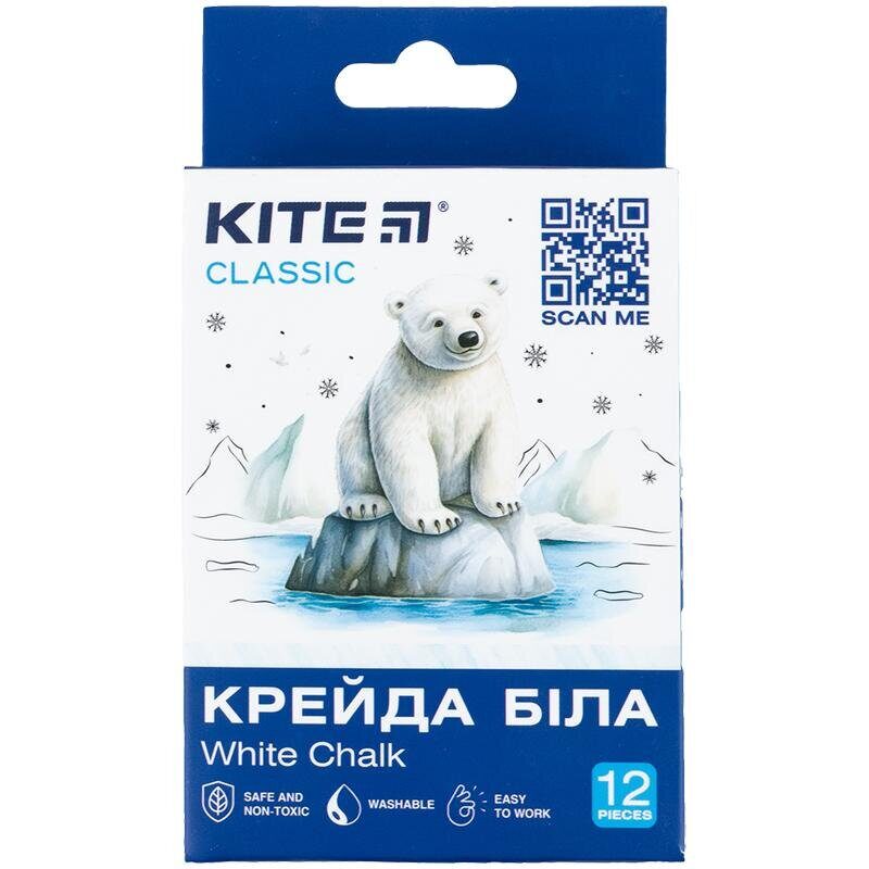 Крейда біла кругла (12 шт/упак) Kite Classic (12)