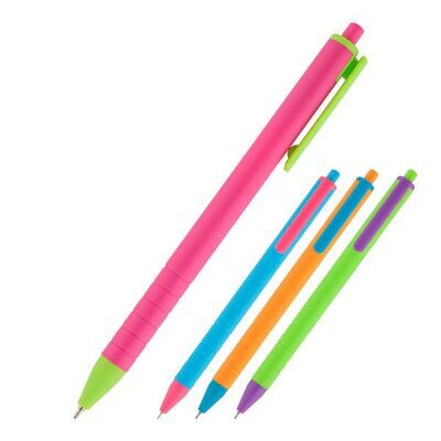 Ручка шариковая автоматическая AXENT AB1069 Color Reporter, синяя масляная