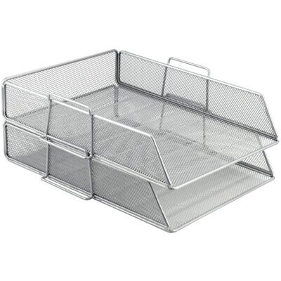 Лоток горизонтальний AXENT 2123 1 відділення сітка мета серебро