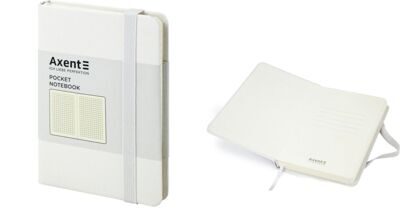 Записная книжка А6 Partner на резинке, 96л, # белая AXENT 8301