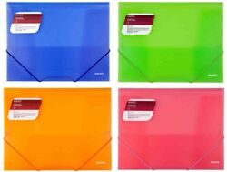 Папка А4 пластиковая на резинках AXENT 1501 прозрачная, цветная