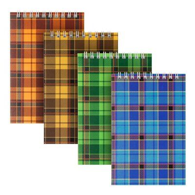 Блокнот AXENT Delta  А6 48 листов # "Шотландка" пружина сверху обложка. ассорти Stock!