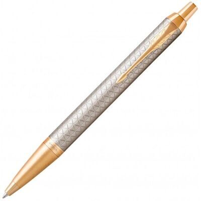 Ручка шариковая Parker IM 17 Premium Warm Silver Gold Clip BP