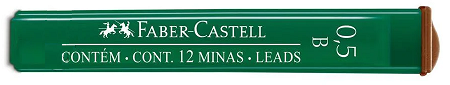 Грифелі для механічних олівців  0,5мм Faber-Castell  В (12шт/уп)