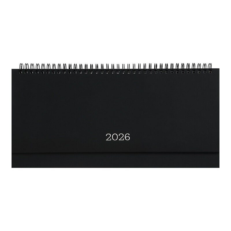 2026 Планiнг MONOCHROME, soft touch, 320х125 мм, 120 стор., чорний, бумвініл  (10)