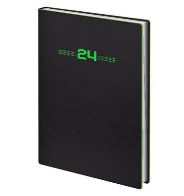 Ежедневник BRUNNEN А5 Flex Neo датированный черный с салатовым