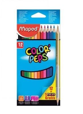 Набір кольорових олівців Maped COLOR PEPS 12шт + карандаш GOLD/SILVER