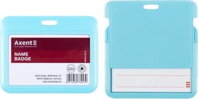 Бейдж-слайдер горизонтальный, AXENT 4500H , голубой /79*100мм/