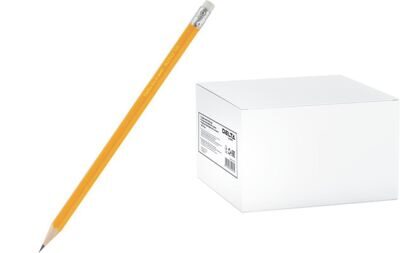 Олівець графітний Delta 2103 НВ жовтий корпус з гумкою