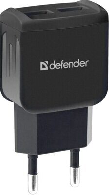 Сетевое зарядное устройство DEFENDER EPA-13 Black, 2xUSB, 5V / 2.1A