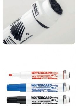 Маркер ICO Board магнитный с губкой для доски 2,5мм, овал черный