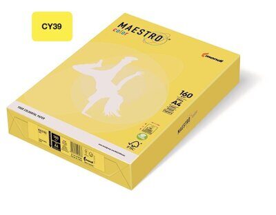 Бумага цветная Mondi Color Canary Yellow  А4 160 г/м2 250л. (CY39) жёлтый интенсив