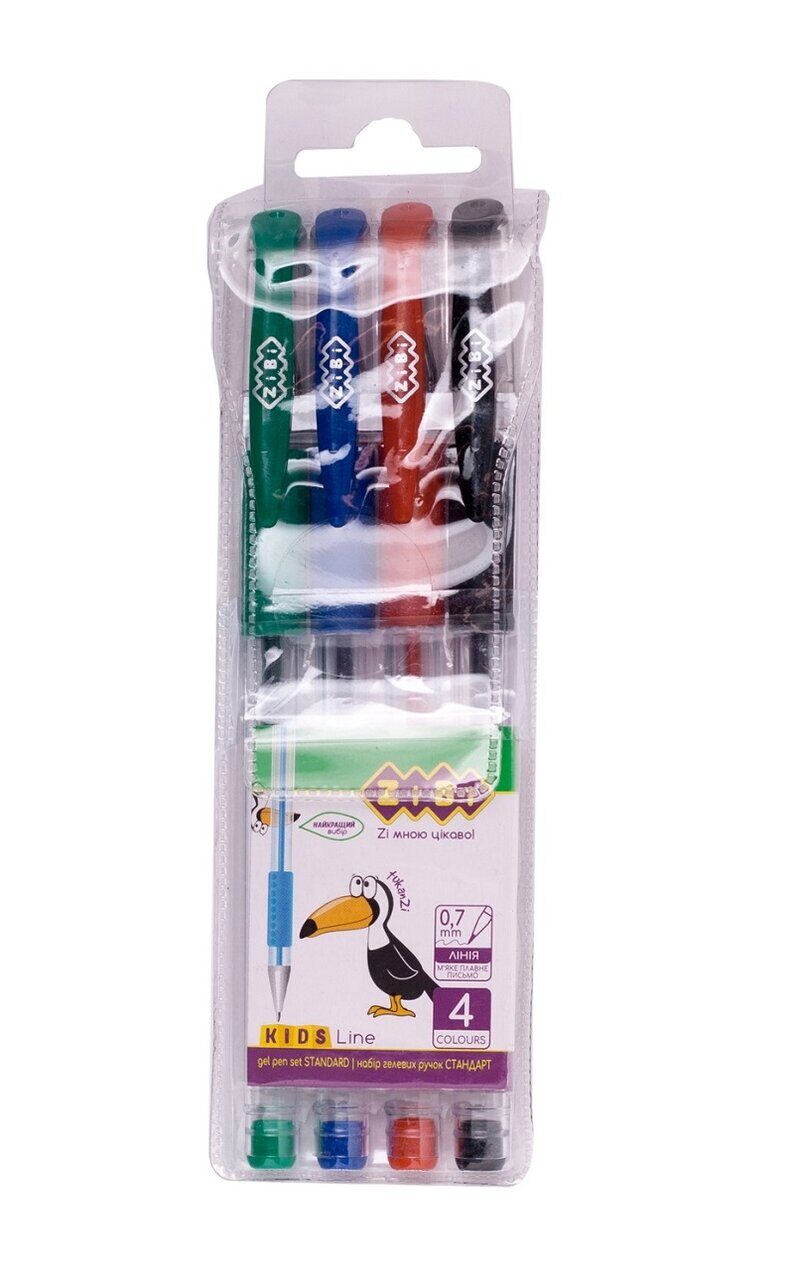 Набір ручок гелевих "KIDS Line" 4 кольорів (36) р