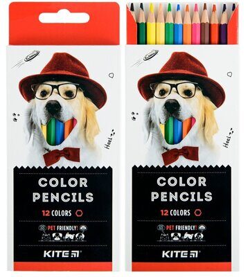 Набiр кольорових олівців Kite "Dogs"  12 кольорів