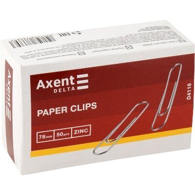 Скрепки 78мм Delta AXENT оцинкованные D4116 100шт/уп