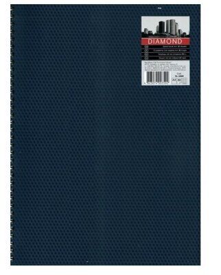 Тетрадь "PL" А4 80л. на пружине "DIAMOND" пластиковая обложка, синяя  # (5/50)