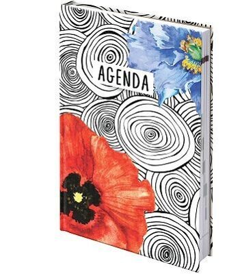 Ежедневник A5 BRUNNEN Графо недатированный 320 стр. RED Flower