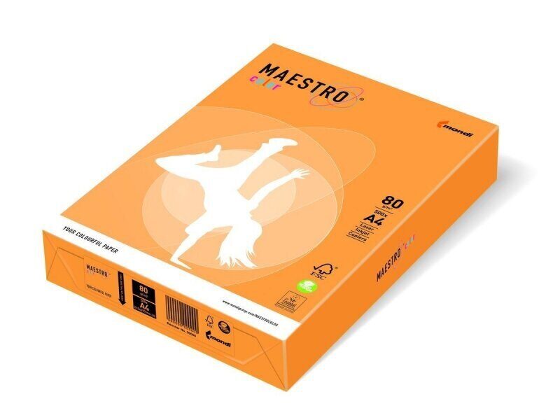 Бумага цветная Mondi Color Neon Orange A4 80 г/м2 500л. (NEOOR) оранжевая  неон