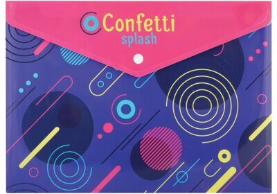 Папка-конверт ECONOMIX А4 на кнопке "Confetti" 180 мкм