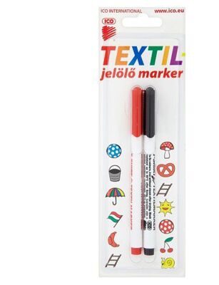 Маркер ICO T-SHIRT для текстиля набор 2шт (черный + красный)