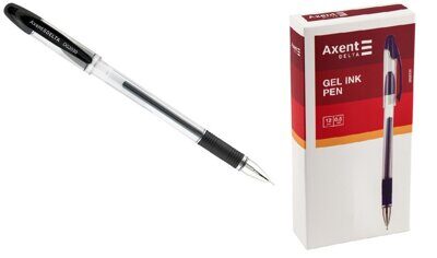 Ручка гелева AXENT Delta 2030 з гумовим грипом чорна