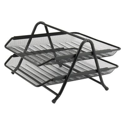 Лоток горизонтальний AXENT 2121 2 відділення сітка метал чорний