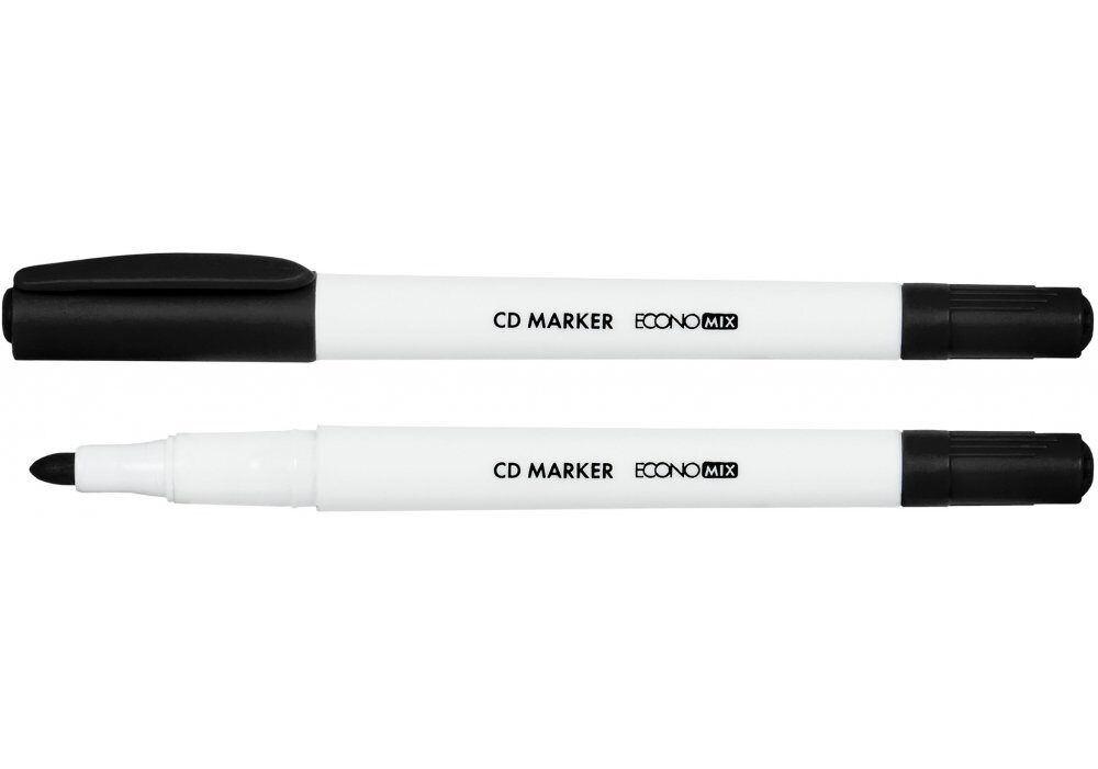 Маркер ECONOMIX Permanent двухсторонний для CD ECONOMIX 0,7-2 мм, черный