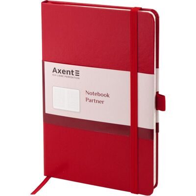 Записная книжка А5 Partner на резинке, 96л, # красная  AXENT 8201