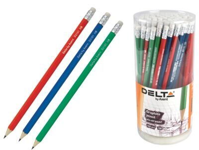 Олівець графітний Delta 2101 НВ шестигранний з гумкою