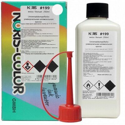 Штемпельная краска на спиртовой основе Noris-Color 199 250 мл белая