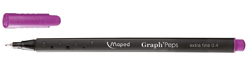 Ручка-линер капиллярная Maped GRAPH PEPS 0,4мм с колпачком, фиолетовая
