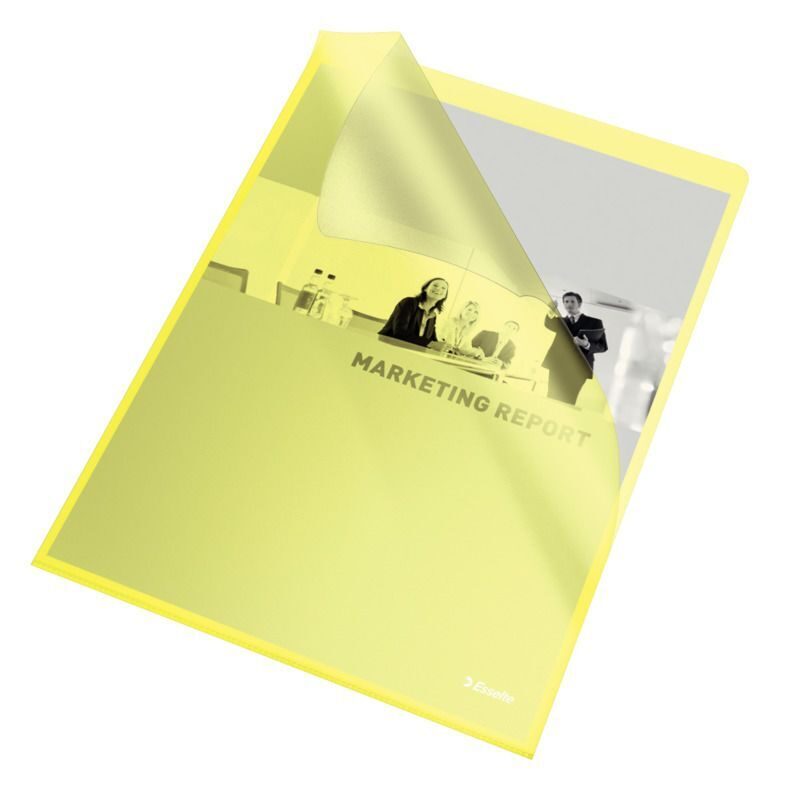 Уголок Esselte плотный (150мк), глянцевый, желтый