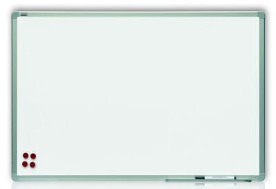 Доска настенная сухостираемая магнитная 100х200см с металлической окантовкой ALU23 (полка + маркер + 3 магнита)