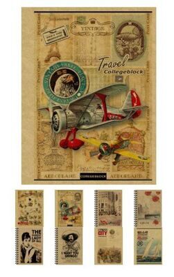 Тетрадь "PL" А5 80л на пружине "KRAFT" (колледж-блок), с перфорацией, картонная обложка, #