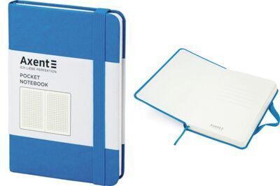 Записная книжка А6 Partner на резинке, 96л, # голубая AXENT 8301