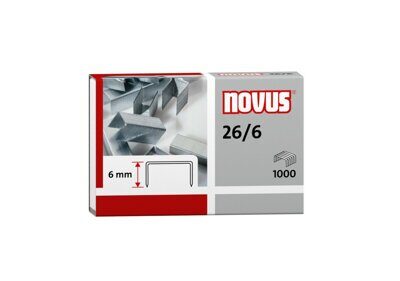 Скобы для степлеров №26/6 NOVUS 1000шт/уп.