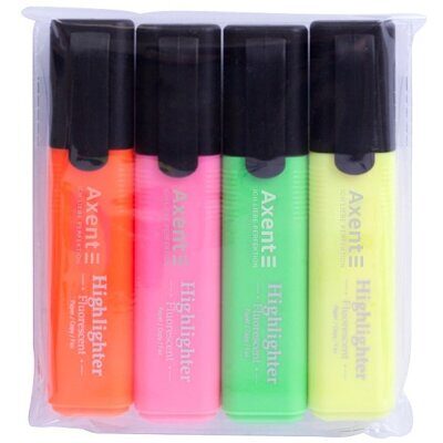 Набор маркеров AXENT 2531 Highlighter текстовые 4 цвета