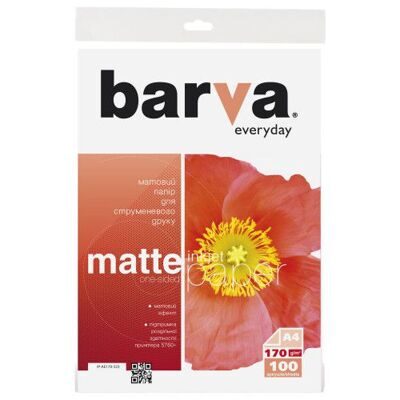 Фотобумага матовая BARVA Everyday, 170g/м2, A4 (100л/уп.)