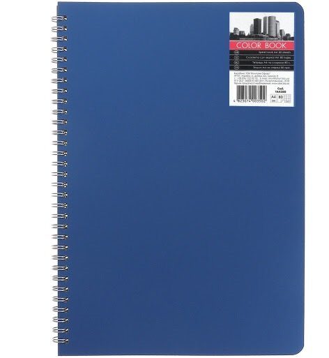 Зошит 'PL' А4 80арк. на пруж. "COLOR" пласт. обкл., син., # (5/50)