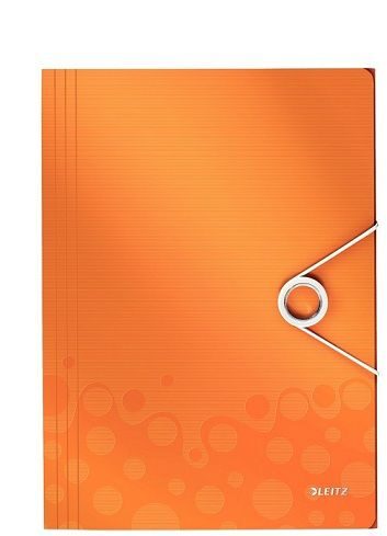 Папка А4 на резинках Leitz WOW, оранжевый металлик